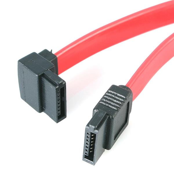 30cm SATA to Left Angle Cable for easy connections in tight spaces, supporting 6Gbps data transfer with low-profile design.