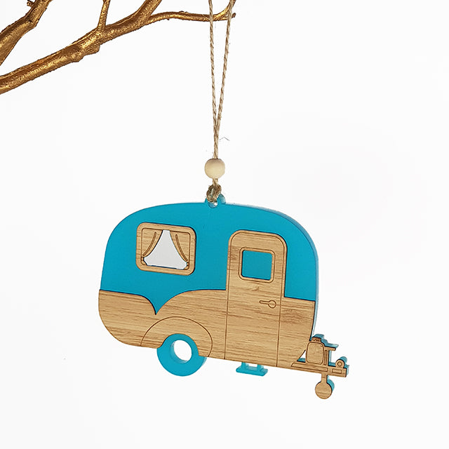 Hanging Ornament - Caravan Teal Satin Acrylic (115mm)