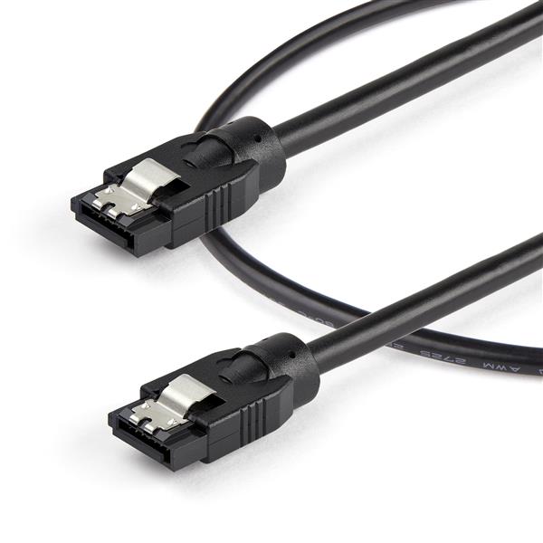 0.3 m Round SATA Cable - Latching Connectors - 6Gbs SATA Cable