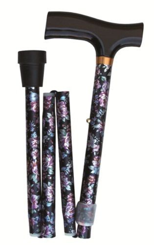 Lightweight adjustable foldable walking stick in rose, designed for style and support, extends 83cm to 95cm for personalized comfort.