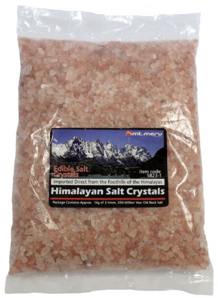 Coarse edible salt 1kg, 2-3mm grain, perfect for seasoning, grilling, and gourmet cooking, elevating dish flavors.