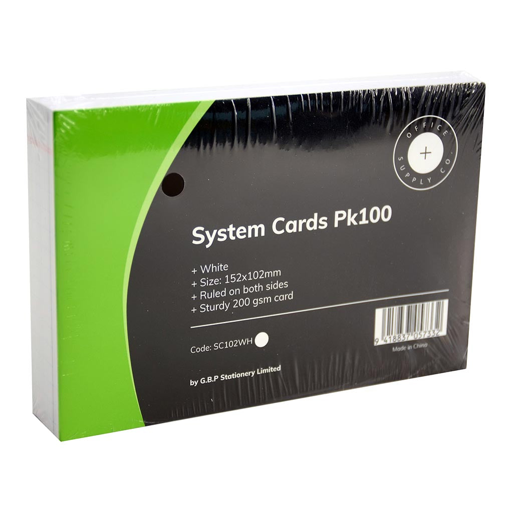 OSC System Cards 102 x 152mm White Pack 100