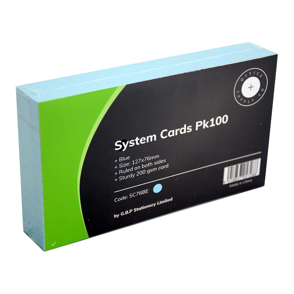 OSC System Cards 76 x 127mm Blue Pack 100