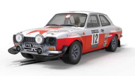 Scalextric Ford Escort Mk1 1971 model, featuring iconic rally livery and agile performance for collectors and enthusiasts.