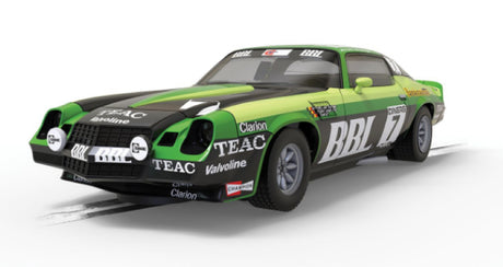 1981 Chevy Camaro Z28 SPA 24hrs Scalextric model, detailed to honor its racing legacy and performance.