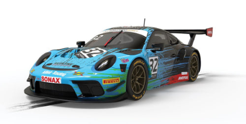 Alt text: Scalextric Porsche 911 GT3 Redline '22 model, capturing iconic design and dynamic racing features for thrilling slot car fun.