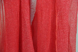 Vibrant red Soft Pleat Lurex fabric with shimmer, ideal for home decor and upholstery projects, measuring 165-180x50-55cm.