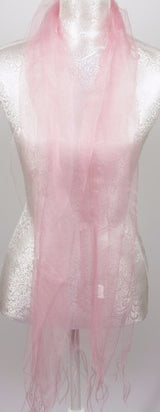 Delicate Baby Pink 100% silk wrap, 180cm x 70cm, featuring elegant tassels, perfect for layering and all-season wear.