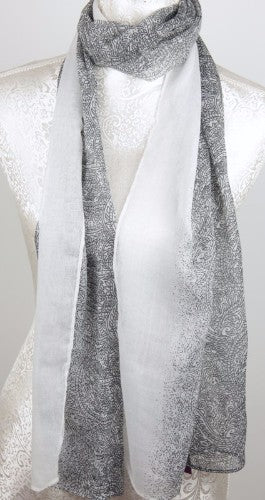 Stylish grey Parsley White Edge Scarf with elegant white edging, perfect for enhancing any outfit year-round.