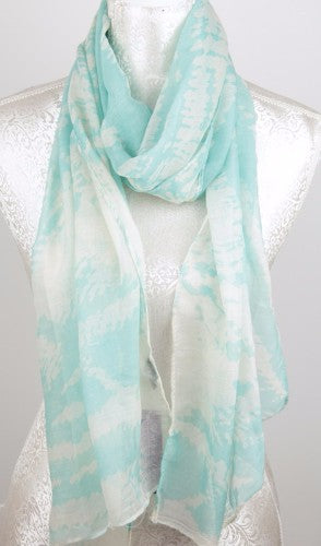 Lightweight Aqua Abstract Scarf in 100% polyester, featuring a vibrant aqua design, perfect for stylish layering and warmth.