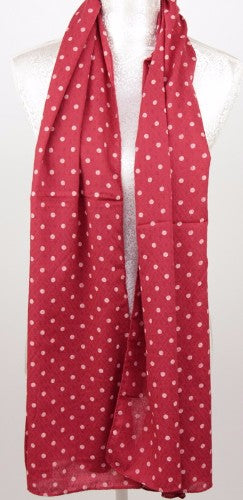 Lightweight burgundy seersucker fabric with polka dots, ideal for stylish summer outfits and various sewing projects.