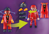 Scooby-Doo disguised as a balloon seller investigates the Ghost Clown at the circus in this engaging Playmobil adventure set.