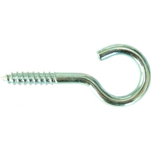 Zinc-plated screw hooks, 100mm long, ideal for hanging and organizing with strong, durable, and corrosion-resistant design.