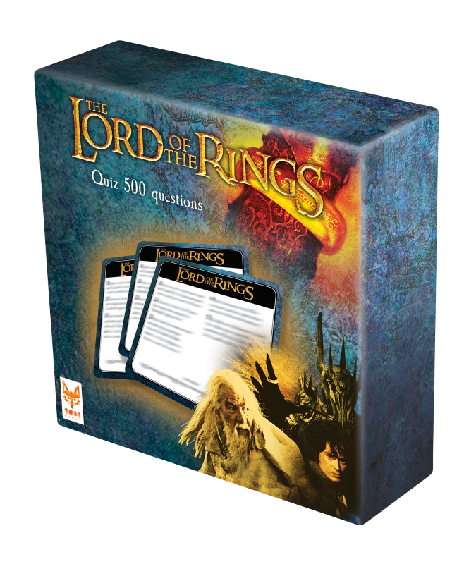 Engaging Board GAME - TOPI LOTR QUIZ 500 for 2-8 players, testing knowledge of Middle-earth in just 15 minutes.