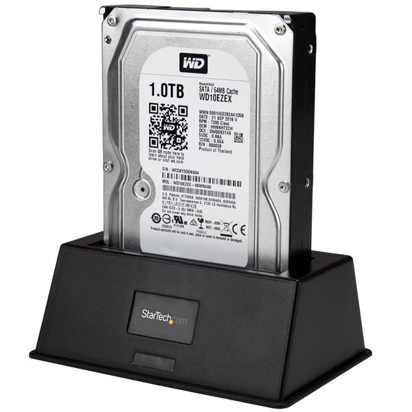 USB 3.0 SATA III docking station for quick connection and data transfer of 2.5"/3.5" SSDs/HDDs with UASP technology.