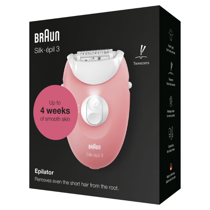 Braun Silk-epil SE3176 Corded Epilator with 20-tweezer system and Smartlight for efficient, long-lasting hair removal.