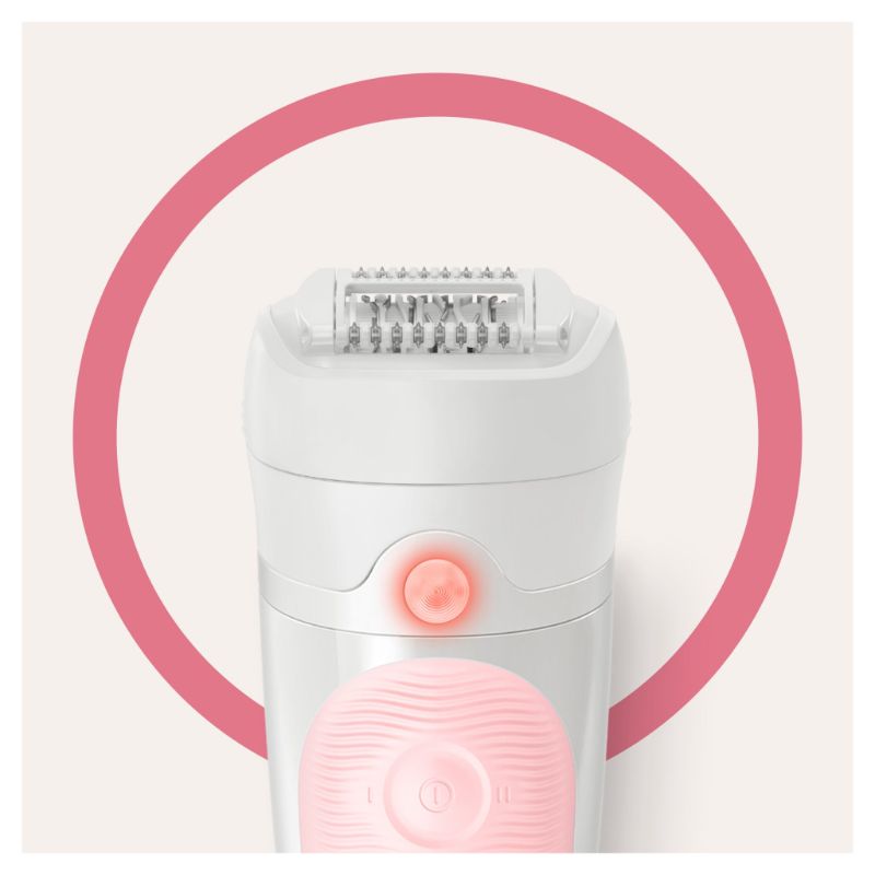 Braun Silk-épil 5-516 Epilator with massage cap for gentle, effective hair removal, ideal for wet and dry use.