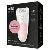 Braun Silk-épil 5-516 Wet & Dry Epilator with SensoSmart technology and High Frequency Massage Cap for gentle hair removal.