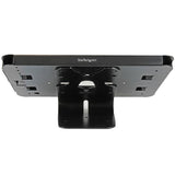 Lockable steel tablet stand for iPads, suitable for desk or wall mounting, ideal for secure POS and kiosk applications.