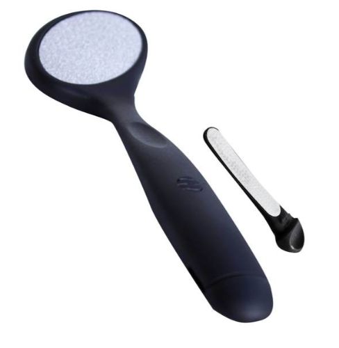 Ergonomic Simply Essential Pedicure File with stainless steel and mini file for soft, smooth feet at home.