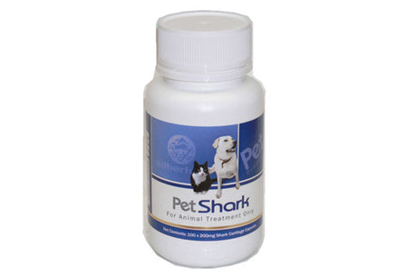 Pet Pet Shark Cartilage Capsules - 100 capsules for joint health, packed with nutrients for pets' mobility and vitality.