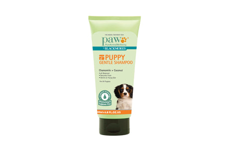 PAW Puppy Shampoo 200mL; gentle, hypoallergenic formula for clean, healthy coats with a pleasant fragrance for sensitive skin.