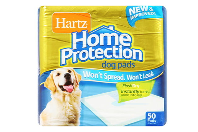 Hartz Home Protection Dog Training Pads, 50 pack, 560mm, with Flash-Dry tech and anti-bacterial odor control for hassle-free training.