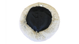 Calming Pet Bed in Caramel Latte, XL size, soft doughnut shape with a padded center for comfort and support.