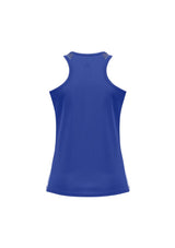 Ladies Razor Singlet in Royal/White, size 20, featuring breathable mesh, flattering design, and excellent sun protection.