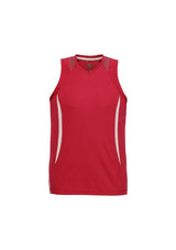 Men's Razor Singlet in Red/White, size 3XL, featuring breathable mesh panels and stylish design for activewear enthusiasts.