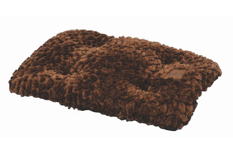 Snoozzy Deluxe Sleeper Mat in brown, 73cm pet bed with plush fabric, non-skid backing, ideal for home and travel comfort.