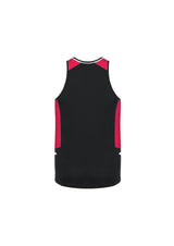 Men's Renegade Singlet in Black, Red, and Silver, featuring breathable fabric, reflective trims, and comfortable crew neck.