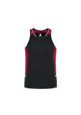 Men's Renegade Singlet in Black/Red/Silver, 5XL, featuring lightweight fabric, mesh panels, and reflective trims for visibility.