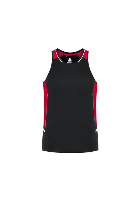 Men's Renegade Singlet in Black/Red/Silver, 5XL, featuring lightweight fabric, mesh panels, and reflective trims for visibility.