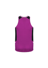 Men's Renegade Singlet in magenta, black, and silver, size XS, featuring breathable fabric and reflective trims for visibility.