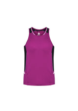 Men's Renegade Singlet in Magenta, Black, and Silver with mesh panels for breathability and reflective trims for visibility.
