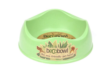 Eco-friendly green dog bowl, 21cm, 750mL capacity, non-slip base, made from bamboo and rice husks, perfect for mealtime.