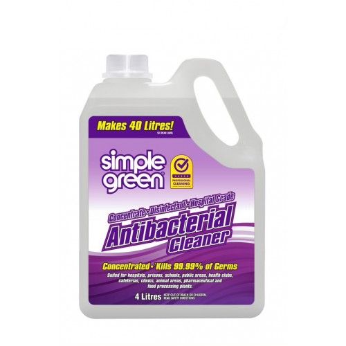 ANTIBACTERIAL CLEANER - SIMPLE GREEN (4L CONCENTRATE) - Eco-friendly cleaner eliminates 99.9% of germs for safe, deep cleaning.