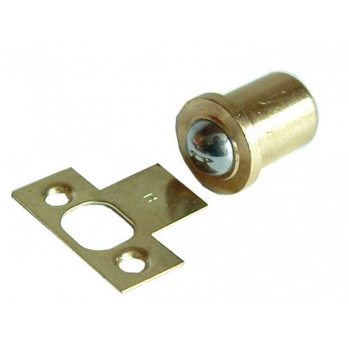 Brass cupboard catch with 12mm single ball design for secure cabinet closure and easy access, ideal for various interior styles.