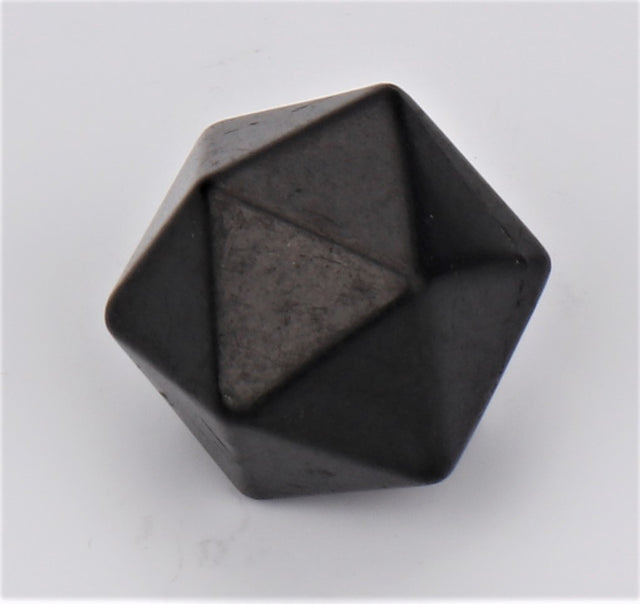 Shungite Icosahedron dice, 1 inch, protective against EMF, perfect for crystal healing and wellness practices.