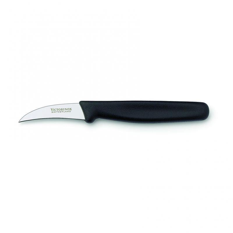 Victorinox curved shaping knife in nylon black, ideal for precise cutting and intricate garnishes, Swiss-made quality.