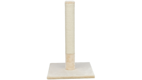 Beige 62cm scratching post for cats, made of durable jute and plush, perfect for scratching and climbing.