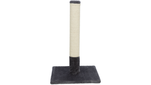 Grey Batres Scratching Post, 62cm high, jute surface for scratching, plush fabric, perfect for cats and home decor.