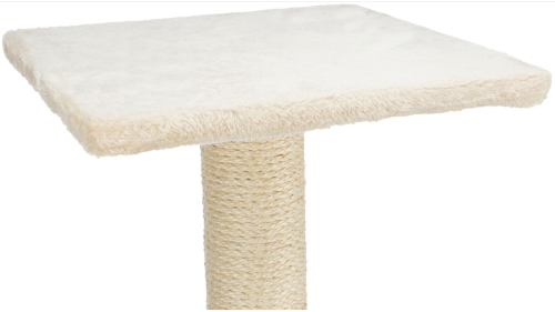 Beige Baena scratching post 69cm tall, sturdy base, sisal rope for scratching, and plush surface for cat comfort.