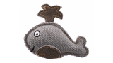 Whale-shaped catnip toy, 12 cm, crafted from durable fabric, enticing colors for playful cats and kittens.