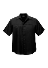 Men's black short sleeve shirt in size 2XL, featuring breathable fabric, standard collar, and a relaxed fit for versatile wear.