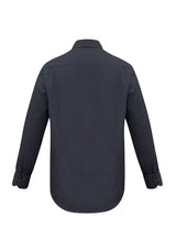 Men's Metro Long Sleeve Shirt in Charcoal, size L, featuring a modern fit, tapered design, and UV protection.