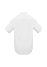 Men's Metro Short Sleeve Shirt in White, 3XL, featuring tapered fit, curved hem, standard collar, and chest pocket.