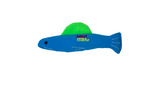 Mad Cat Fish Frenzy toy, 17.4cm long, fish-shaped, filled with catnip and silvervine for interactive feline play.