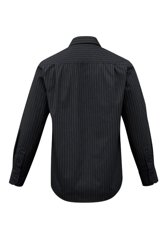 Men's Manhattan Long Sleeve Shirt in Black/White, Size M, featuring stylish design, soft fabric, and UPF protection.